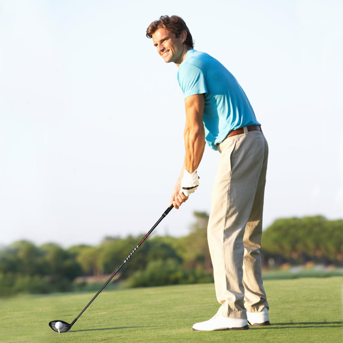 MAZEL driver in action on the fairway demonstrates forgiving power.