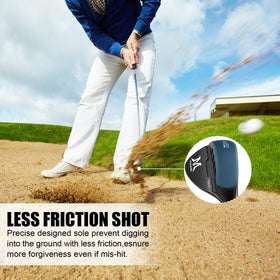 MAZEL lob wedge featuring high-toe weighting for stable feel