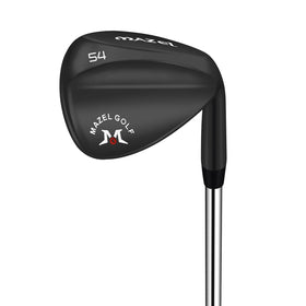 MAZEL forged golf wedge face closeup showing CNC grooves for spin
