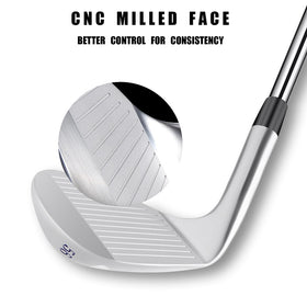 Mazel forged golf wedge 56-degree, right-hand, no-dig sole for clean contact in tight lies.