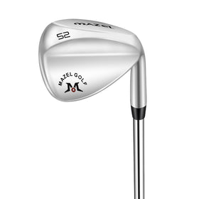 MAZEL forged golf wedge 52° face close-up showing spin-friendly precision around greens.