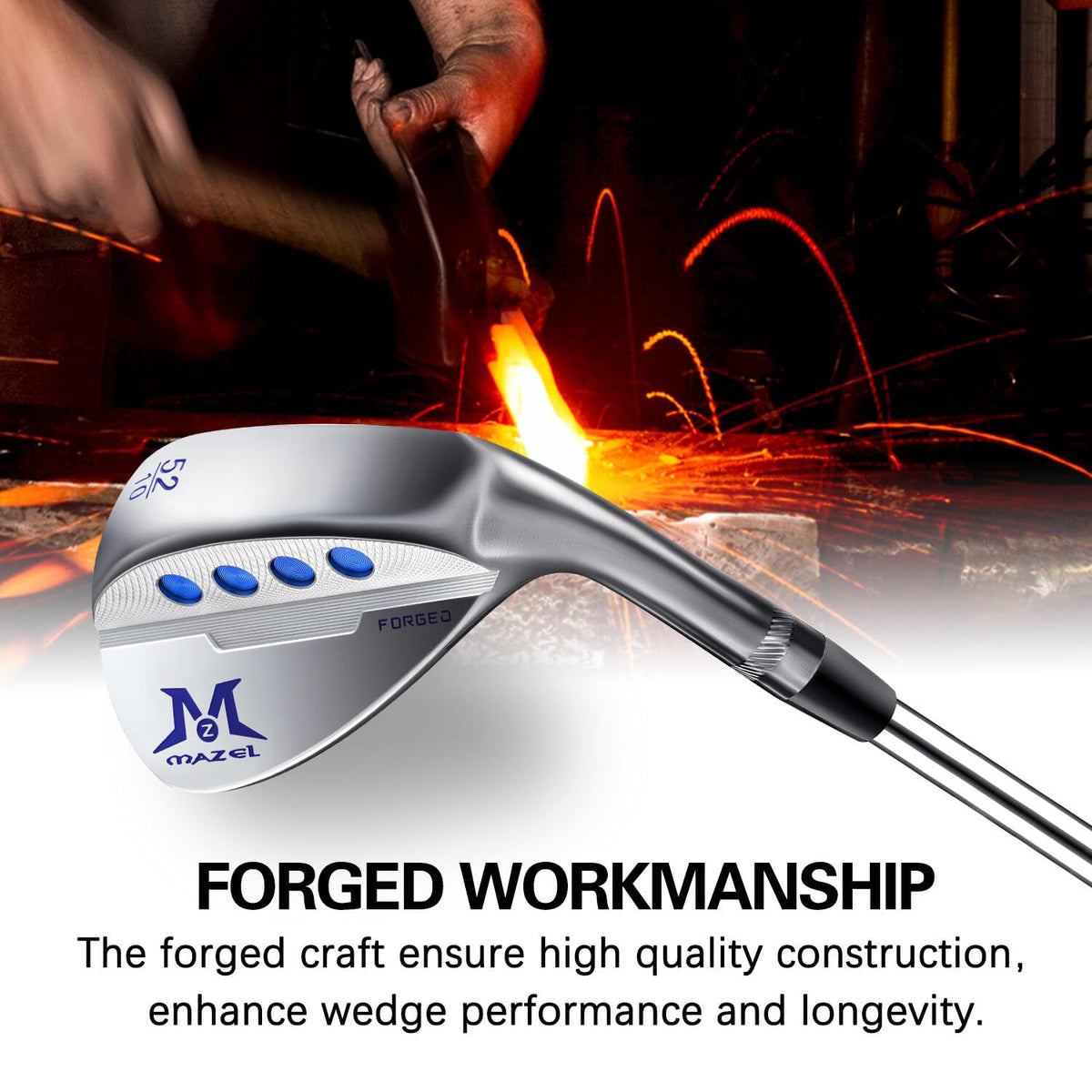 MAZEL forged wedge 56° sand right-hand reliable turf interaction.