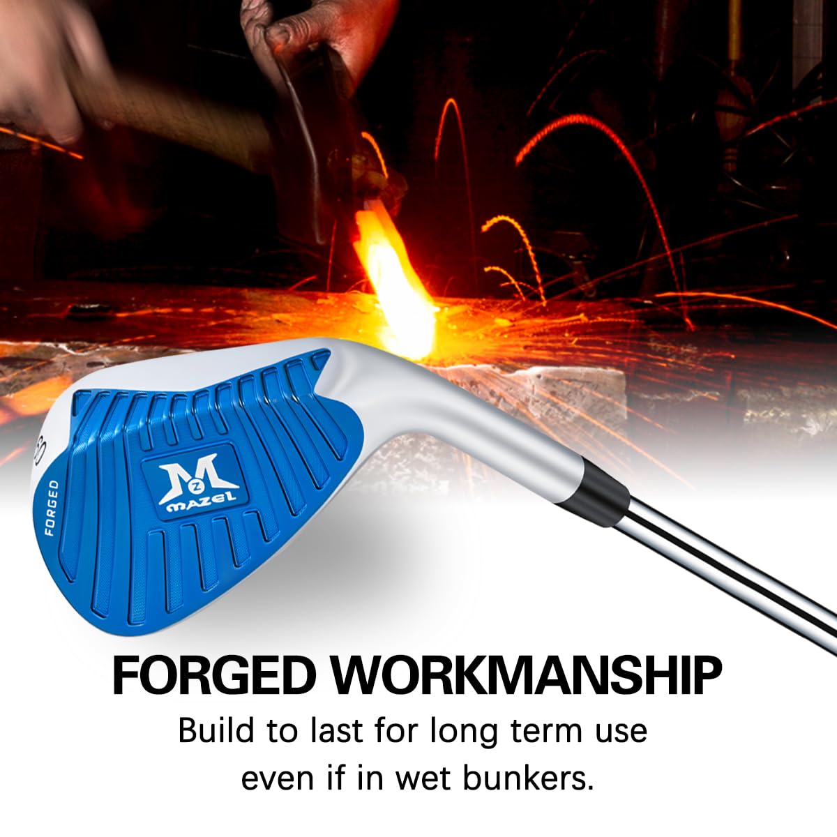 CNC milled grooves on MAZEL wedge face boost spin and consistency
