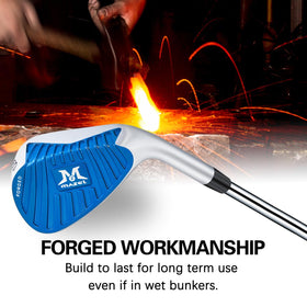 CNC milled grooves on MAZEL wedge face boost spin and consistency