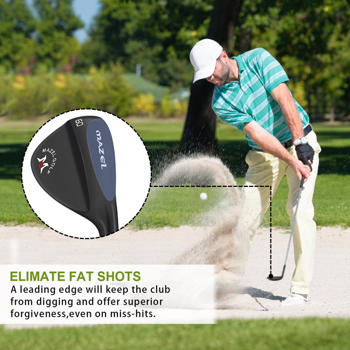 MAZEL clubface milled for consistent spin and control.