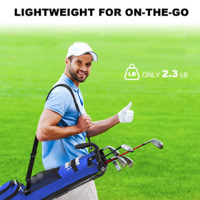 MAZEL golf bag in use at driving range with accessible pockets