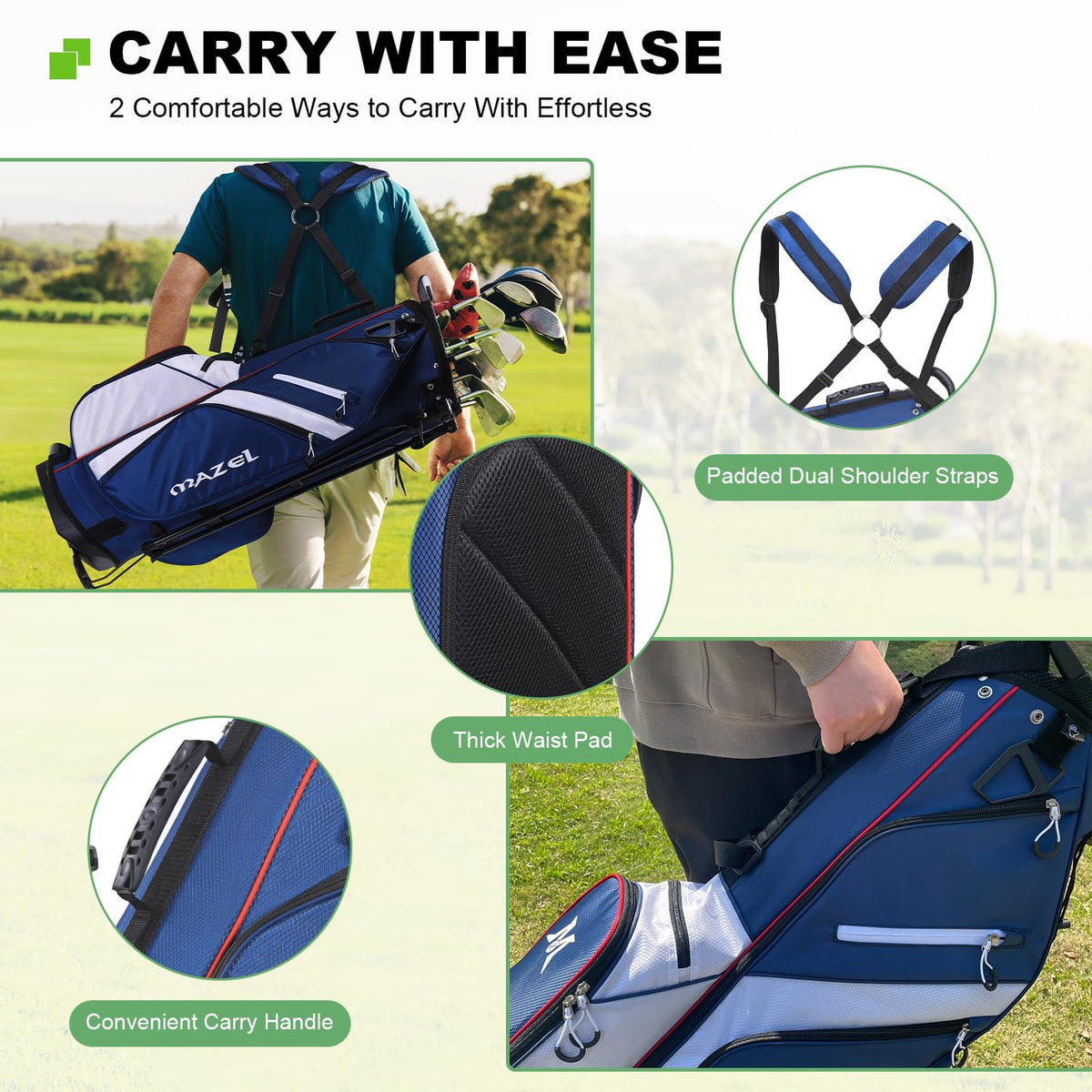MAZEL insulated cooler pocket keeps beverages cool during rounds