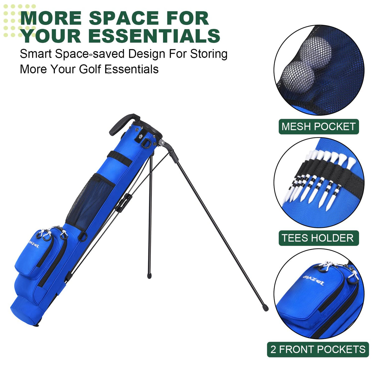 MAZEL golf bag stand base demonstrates stability on grass