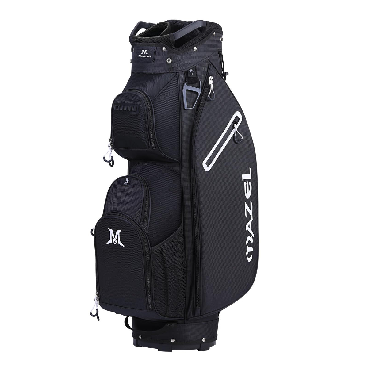 MAZEL golf cart bag with 7-way top keeps clubs organized for easy access.
