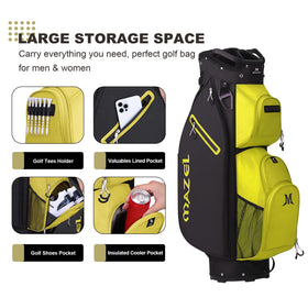 MAZEL cart bag showing 9 pockets for organized storage and quick access.