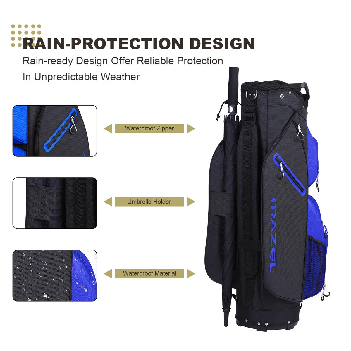MAZEL bag with cooler pocket for drinks during rounds