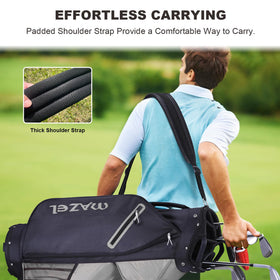 MAZEL heavy-duty base keeps the bag upright on uneven terrain.