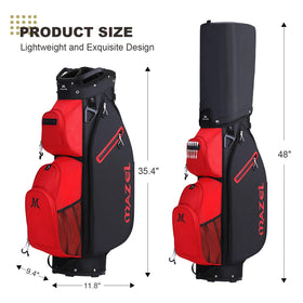 Padded shoulder strap enhances comfort when carrying to and from the course.