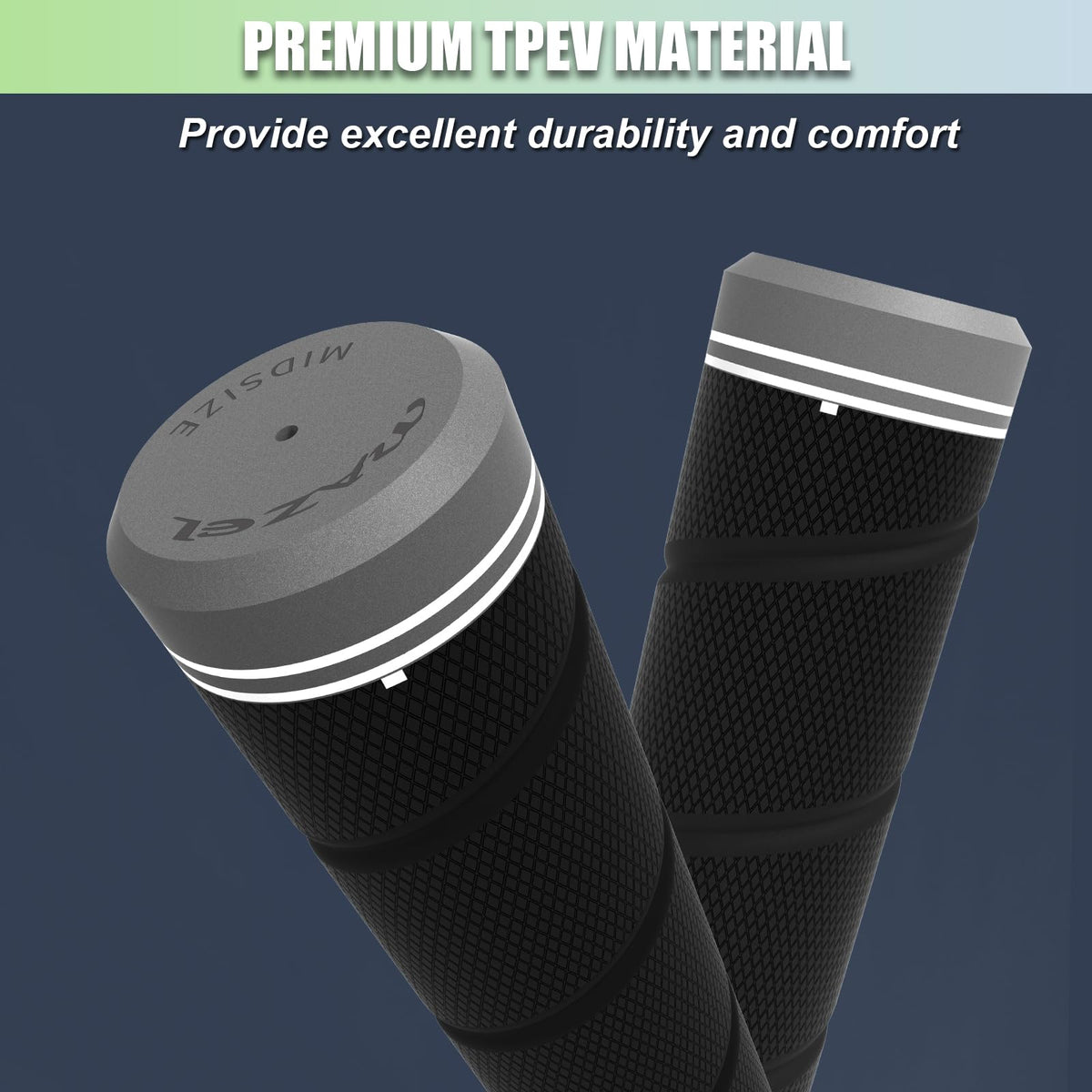 Close-up of MAZEL grip micro-texture for secure non-slip hold.