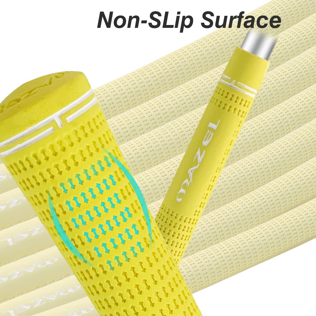 MAZEL micro-texture golf grips yellow for better grip in all weather