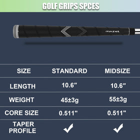 MAZEL golf grips midsize gray pack providing durable, high-performance surface.