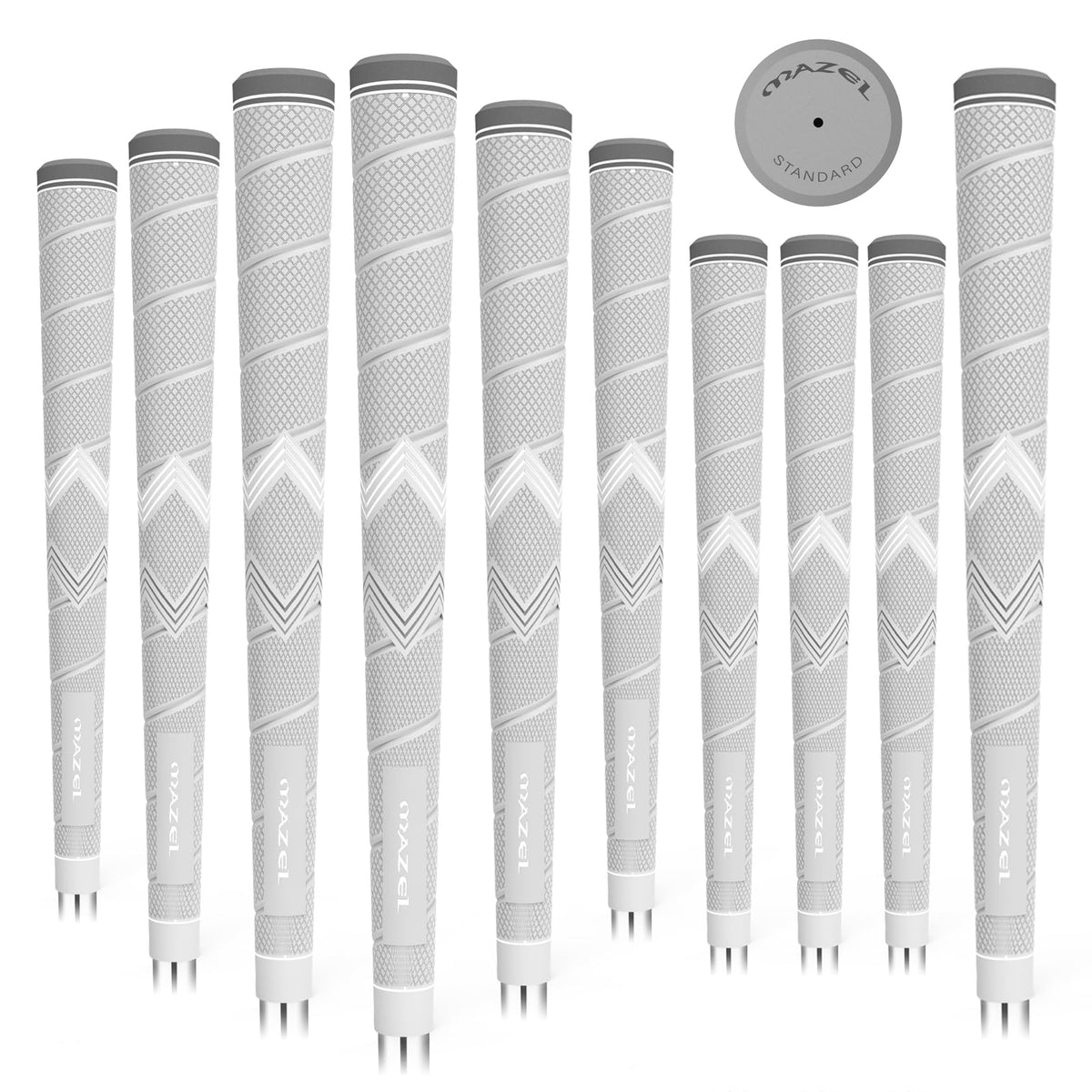MAZEL golf grip close-up shows non-slip micro-texture for better control.