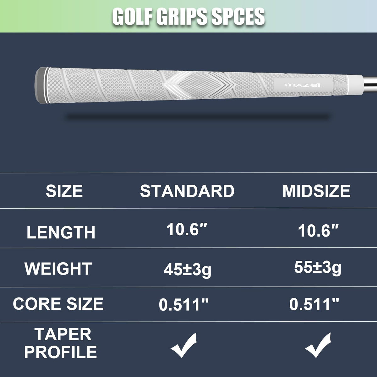 MAZEL grip pack of ten for full club set replacement.