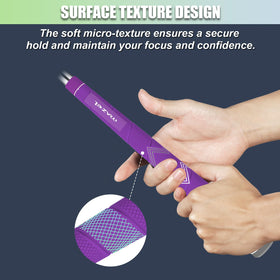 MAZEL thread-pattern grips provide secure hold and easy regripping
