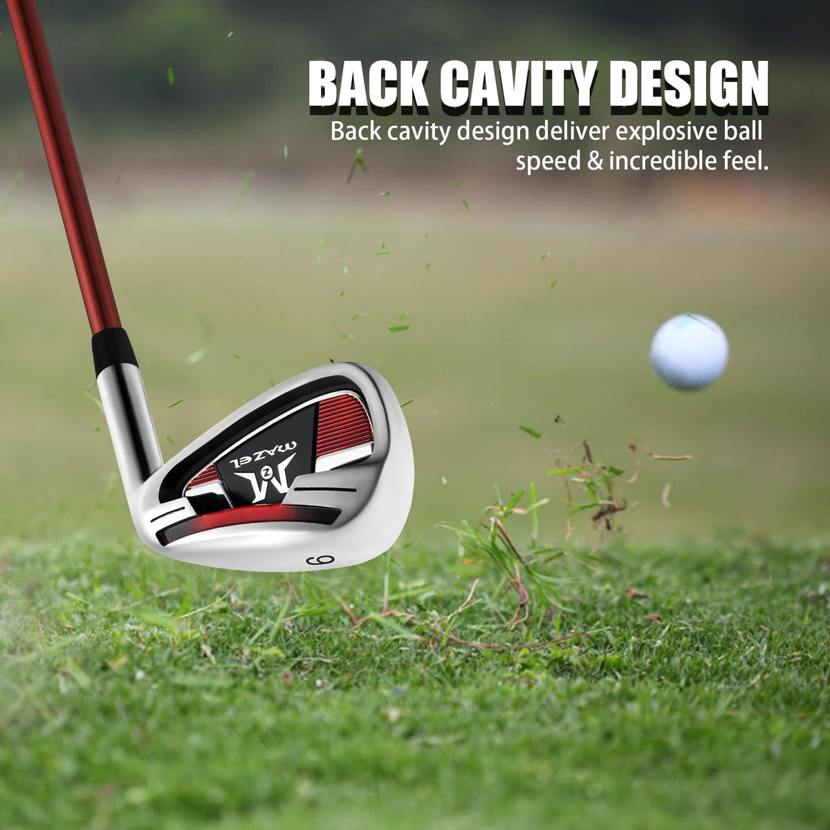 MAZEL Golf Iron CNC milled grooves for improved accuracy and control.