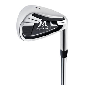 Mazel Golf Iron face close-up showing CNC grooves for precision.