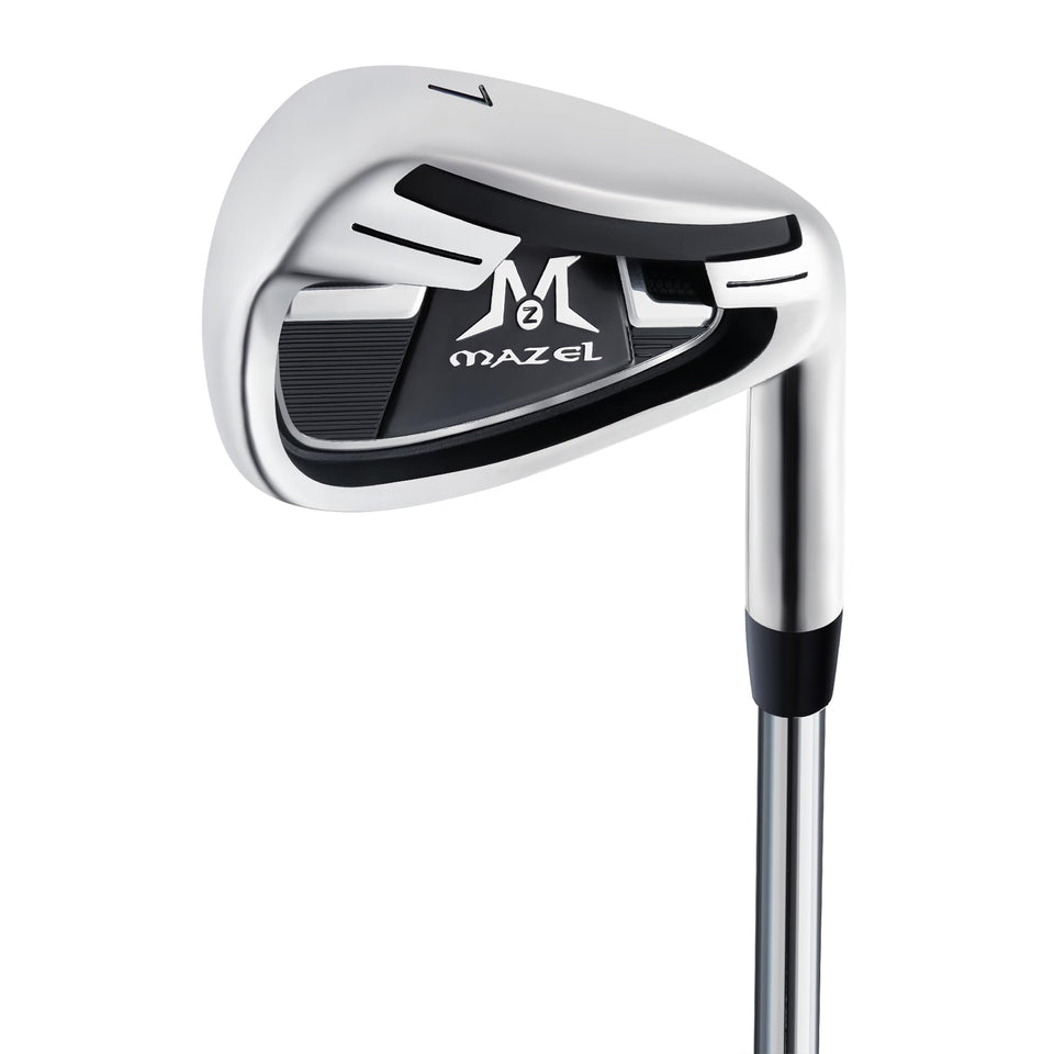 Mazel Golf Iron face close-up showing CNC grooves for precision.