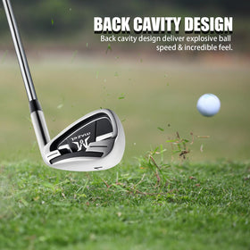 MAZEL golf iron sole facilitates smooth turf interaction on contact.