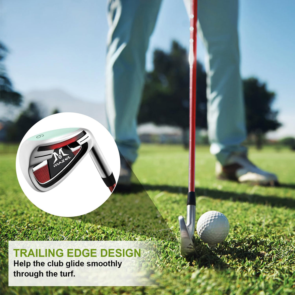 MAZEL iron trailing edge design supports clean turf interaction.
