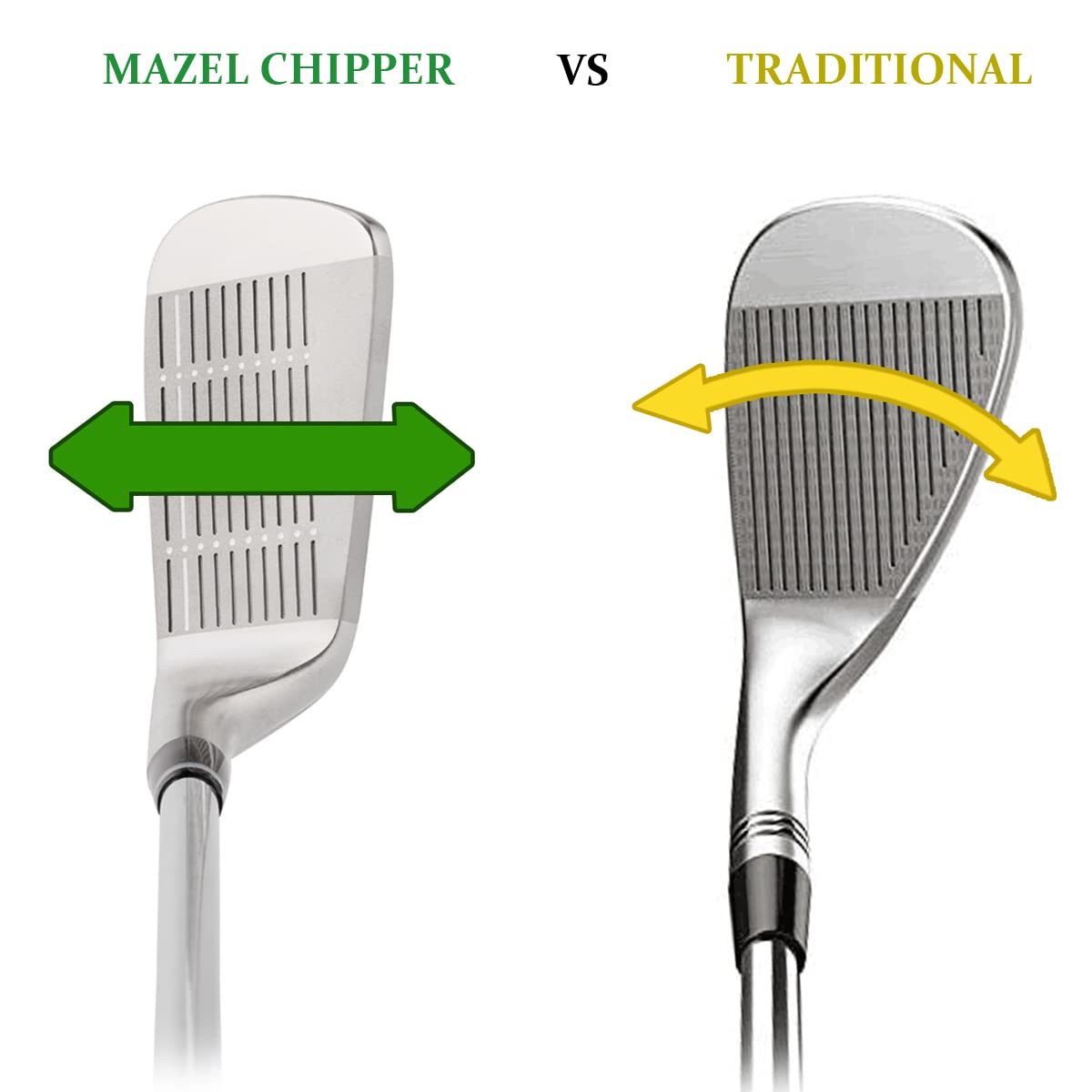 MAZEL low center of gravity wedge enhances balance and control on chips.