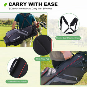MAZEL insulated cooler pocket keeps drinks cool during rounds.