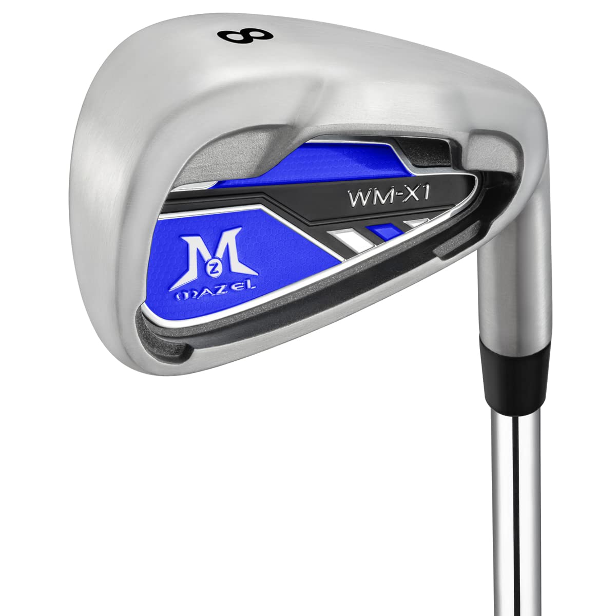 MAZEL irons set with 1-9 and PW/AW/SW, graphite and steel shafts for versatile distance.