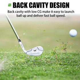 MAZEL wedge with leading-edge design reduces turf digging for forgiveness