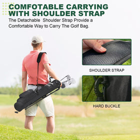 MAZEL bag with side pockets for accessories and valuables on the course.