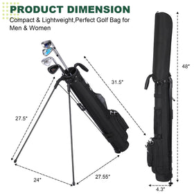 MAZEL stand bag, stable legs and non-slip base on the green.