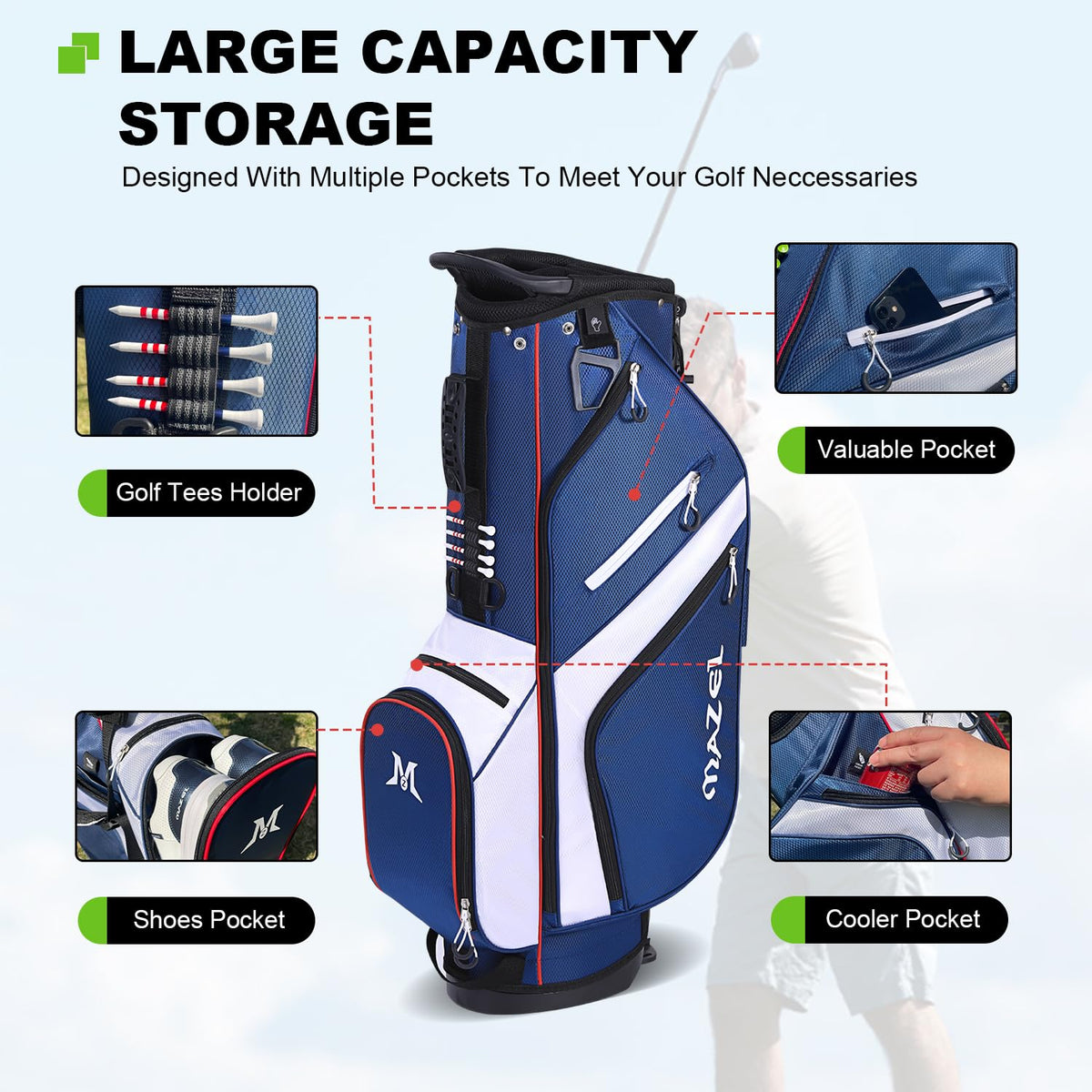 MAZEL lightweight bag with dual straps for comfortable all-day carry