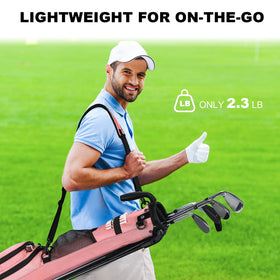 MAZEL pink golf bag divider keeps clubs organized during rounds