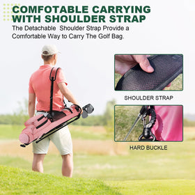 MAZEL pink golf bag side pocket for quick access to accessories