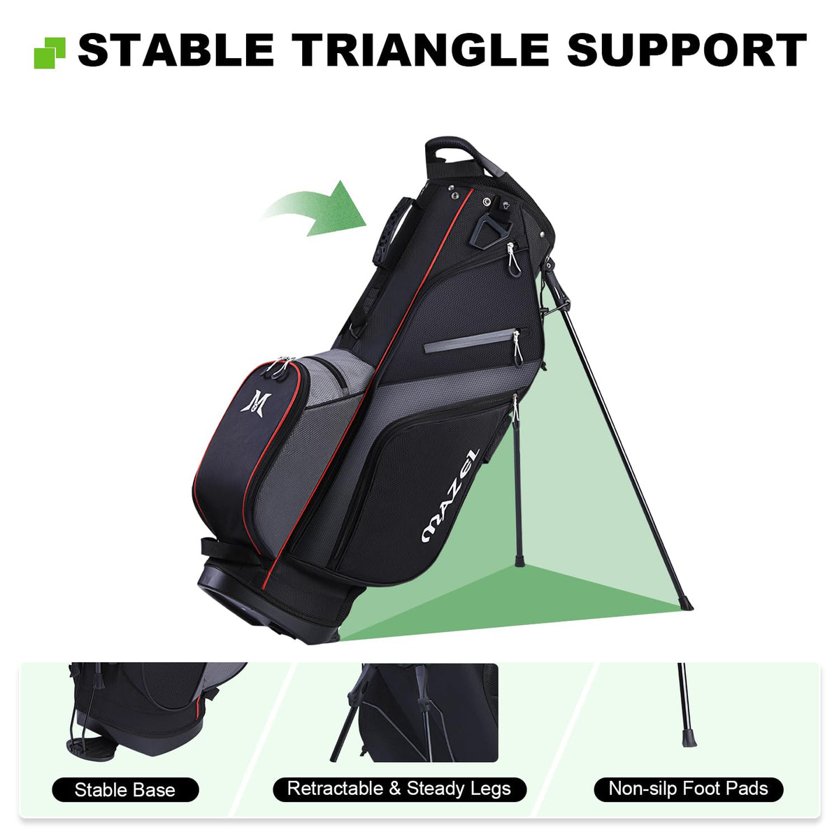 MAZEL lined valuables pocket secures gear while you play.