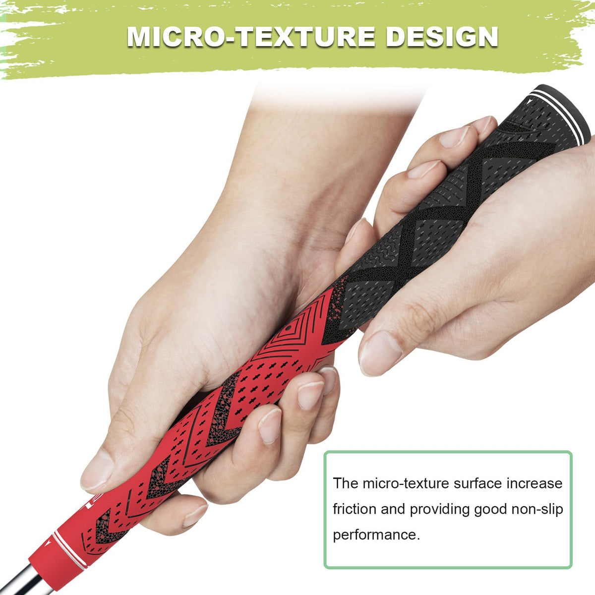 Low taper design focus on grip lower section for relaxed swing control