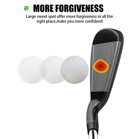 Mazel irons with back-weight and low CG for higher launch