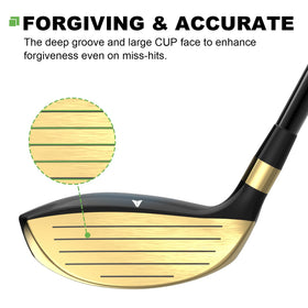 MAZEL Rescue Hybrid 3-loft 18-degree club for improved accuracy and distance