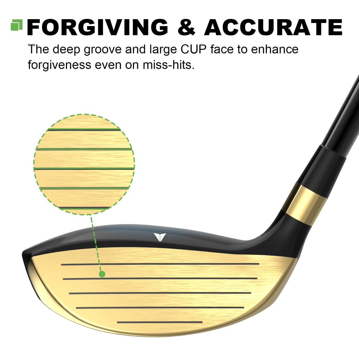 Mazel Rescue Hybrid 3H at 18° loft improves distance with forgiveness.