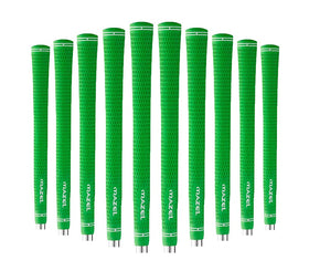 MAZEL rubber golf grips 10-pack in green midsize for all-weather control.