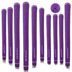 Mazel rubber golf grips 10-pack midsize purple with non-slip feel for stable swings.