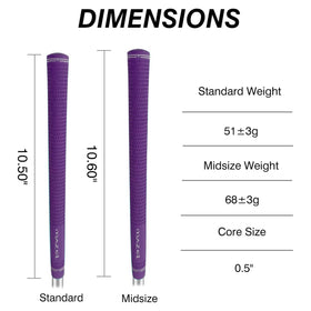 Mazel rubber golf grips 10-pack close-up showing micro-texture for reliable grip.