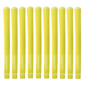 MAZEL rubber golf grips 10pc yellow midsize set for improved feel