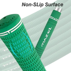 MAZEL rubber grips micro-texture closeup, increases friction for confident control in rain.
