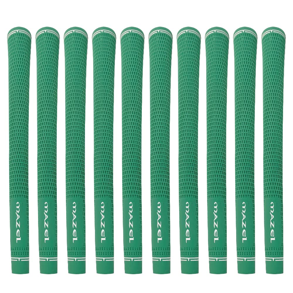 MAZEL rubber golf grips set, midsize standard, enhance all-weather grip and comfort on swings.
