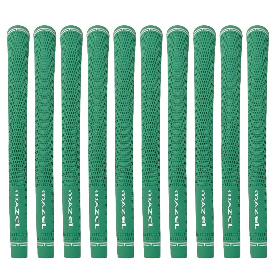 MAZEL rubber golf grips set, midsize standard, enhance all-weather grip and comfort on swings.