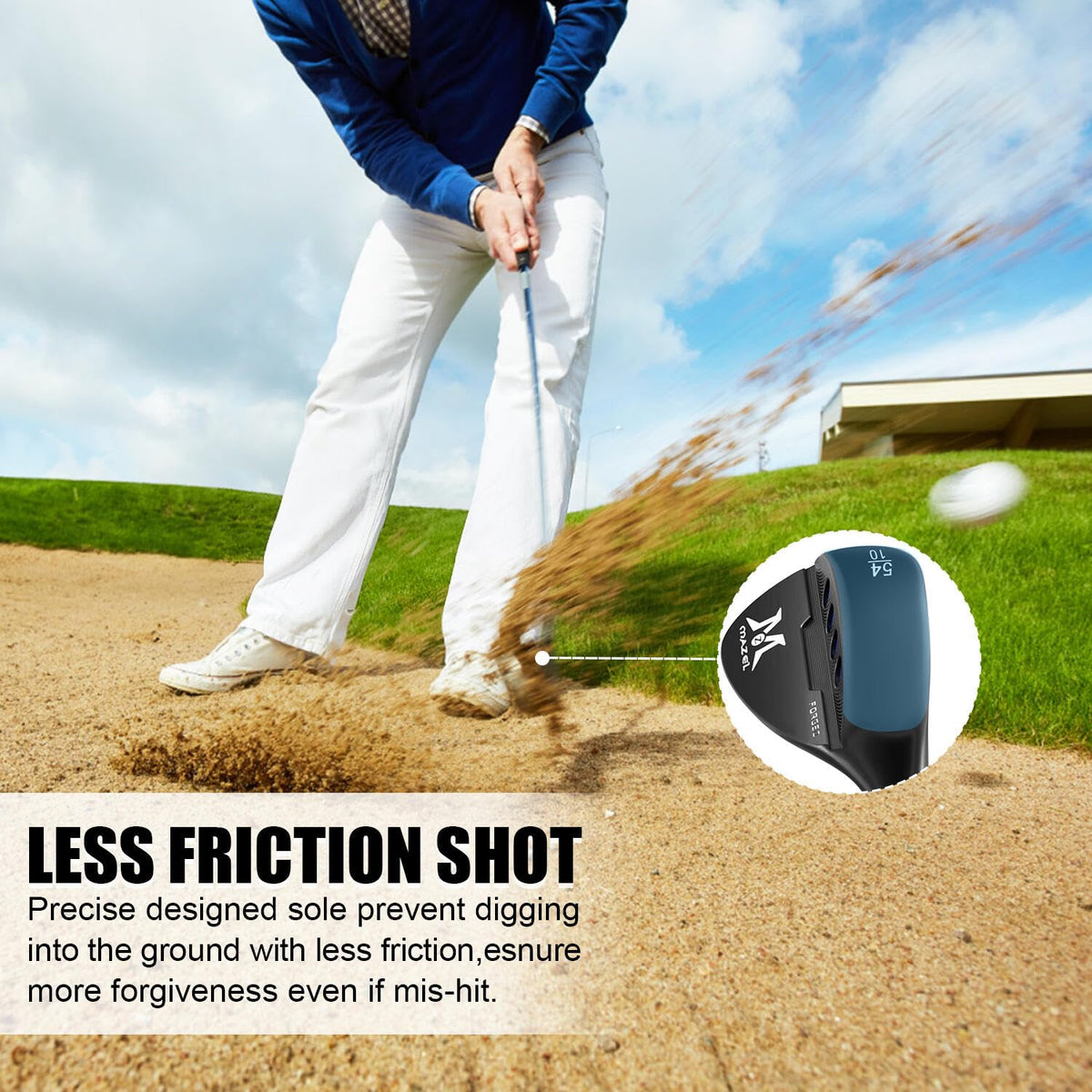 Mazel sand wedge ready for bunker play with versatile grind.